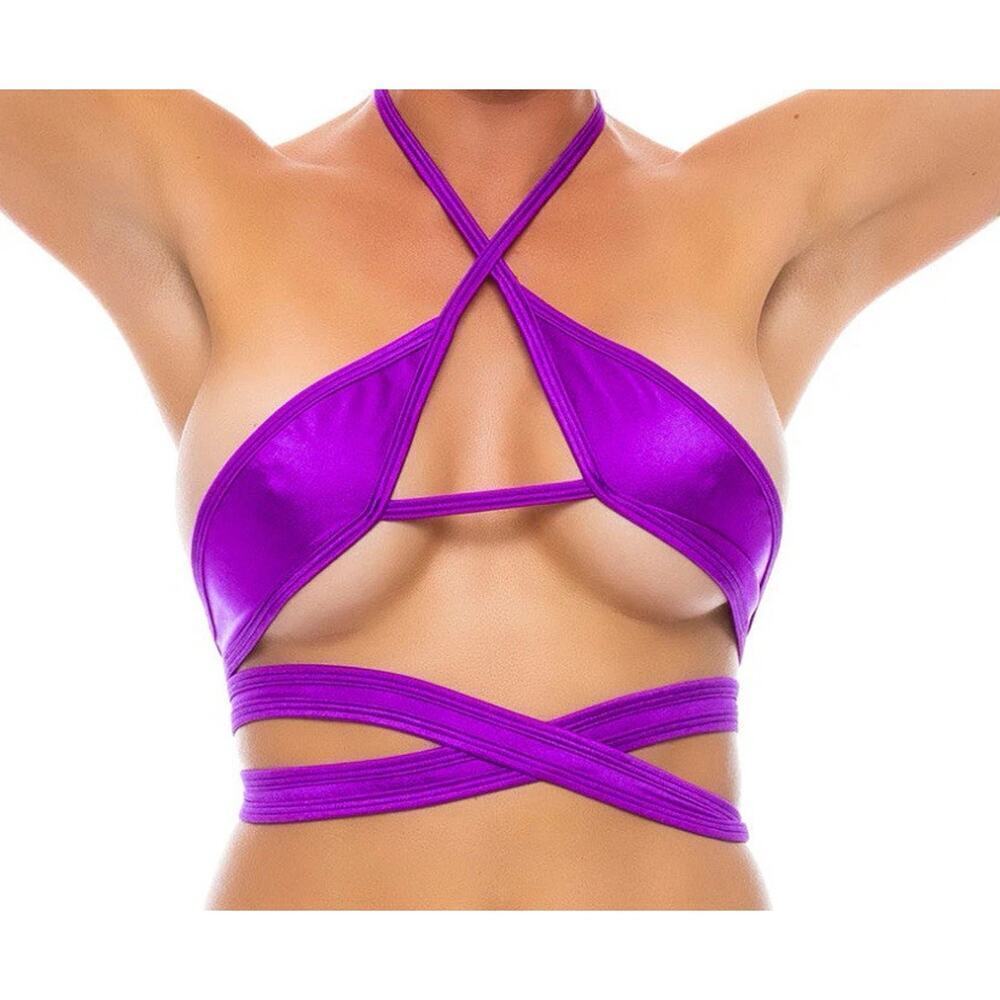 🦋B2G1🦋BODYZONE Wrap Around Strappy Top | ONE SIZE | Dance Wear PURPLE